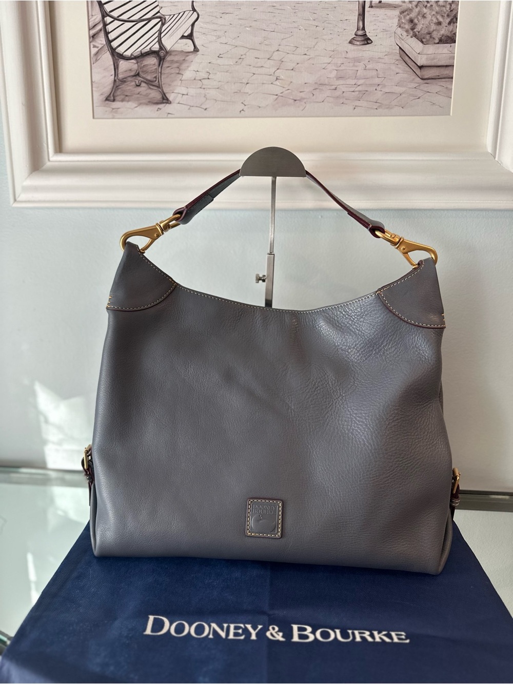 Dooney & Bourke Florentine Leather Medium Sac Bag - Steel Blue